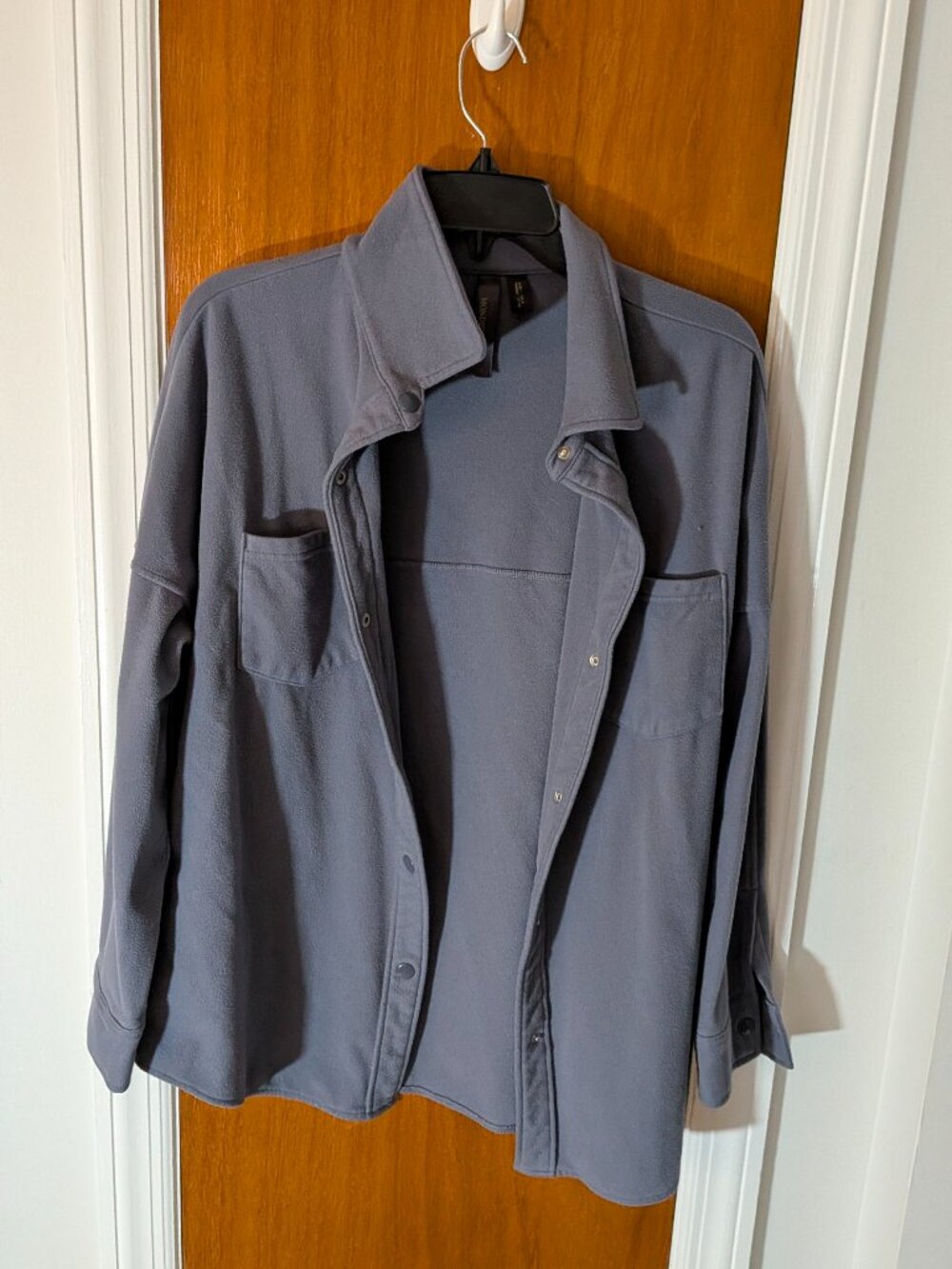 Mondetta Gray Fleece Button Up Shacket L